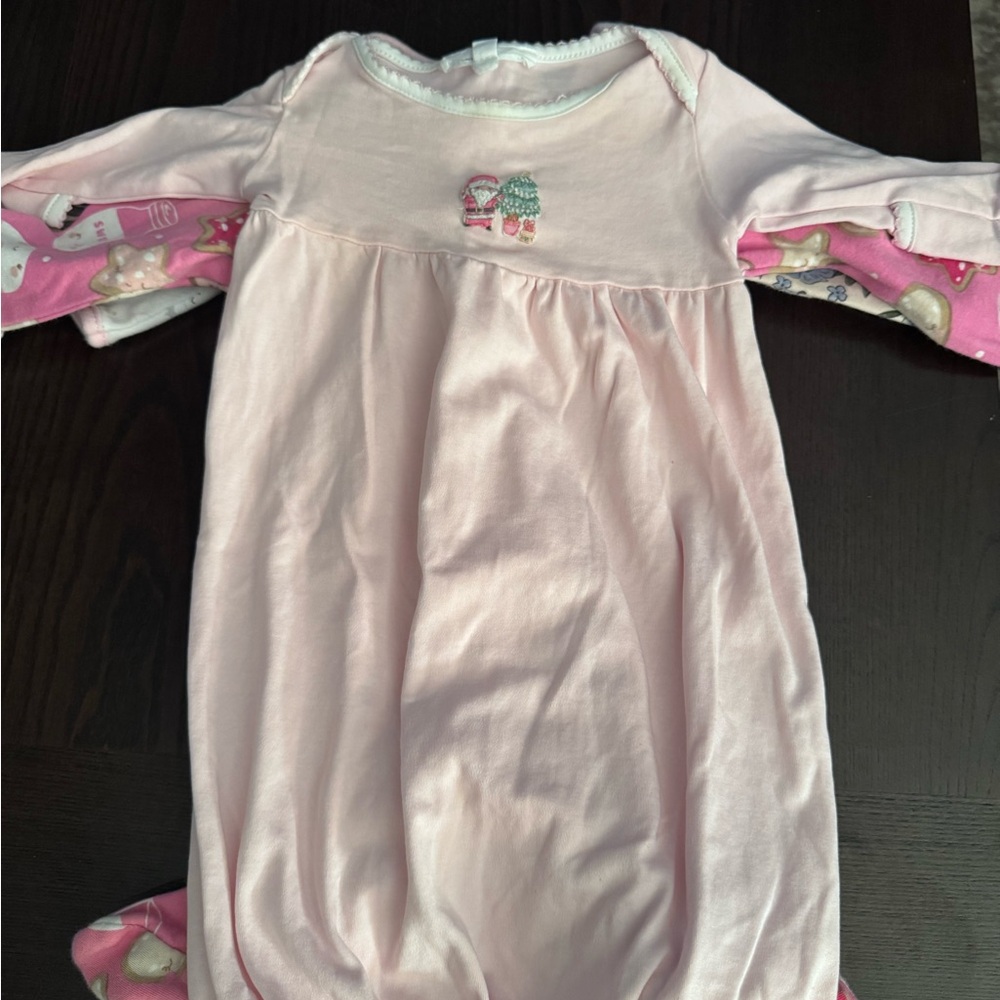 Cozy Pink Sleep Sack with Christmas Embroidery